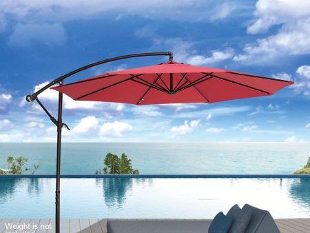 Nature s Blossom 10 Ft Cantilever Offset Patio Umbrella Outdoor Aluminum Hanging Umbrella with Crank and Air Vent, 8 Ribs, Taupe Fashion