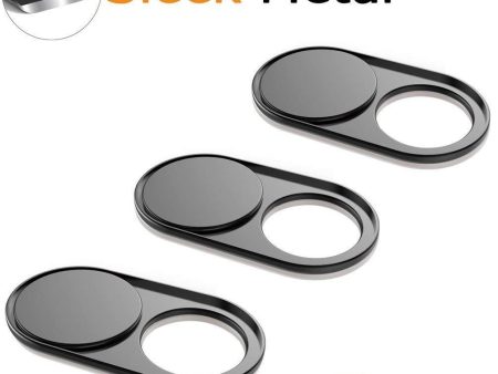 Webcam Cover Slide 0.022in Ultra Thin Metal Magnet Web Camera Cover for MacBook Pro Laptops Smartphone Mac PC Tablets for Echo Spot Show Protecting Your Privacy Security Black(3 Packs) Supply