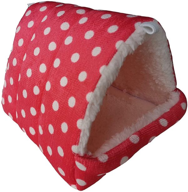 WOWOWMEOW Hamsters Polka Dot Warm Fleece Cave Bed Small Animals Hanging Cage Hideout Online now