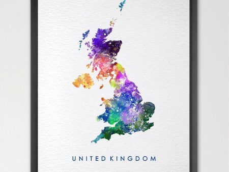 Dignovel Studios 13X19 United Kingdom Map UK Map Watercolor Art Print Wall Art Hanging Home Decor Nursery Decor Kids Art Fine Art Print Motivational Art N220 Cheap