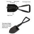 YTech Portable Folding Shovel Camping Military Survival Pick- For Car Garden Multitool Pick Snow Mini Accident entrenching Tool Steel Handle , Hiking, Backpacking, Gardening - with Carrying Pouch on Sale