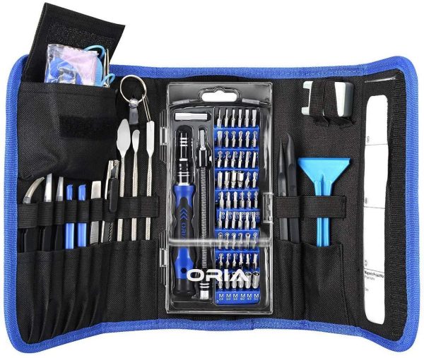 ORIA Precision Screwdriver Set, 86 in 1 Magnetic Repair Tool Kit, Screwdriver Kit with Portable Bag for Game Console, Tablet, PC, Macbook and Other Electronics, Blue Online Sale