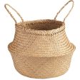 Welcare Natural Woven Seagrass Tote Belly Basket for Storage, Laundry, Picnic, Plant Pot Cover, and Beach Bag (Natrual) Supply