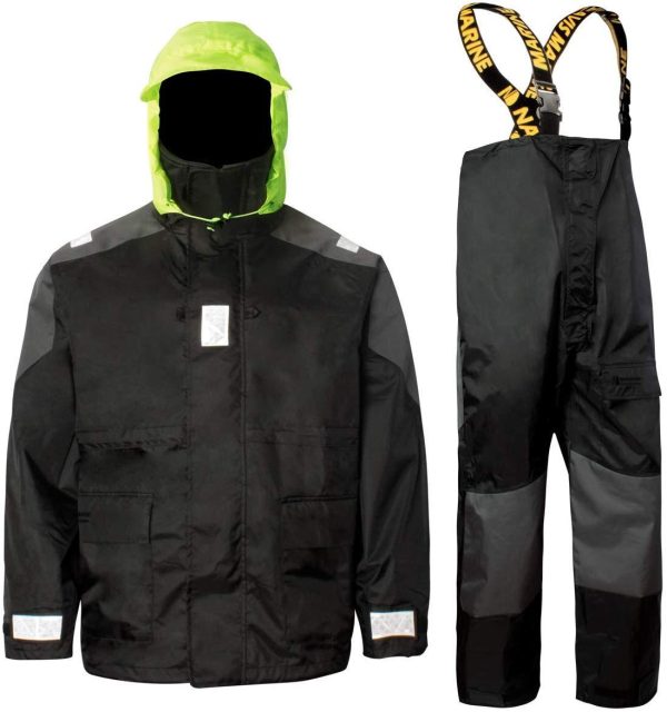 Navis Marine Coastal Sailing Jacket with Bib Pants Fishing Rain Suit Foul Weather Gear Discount