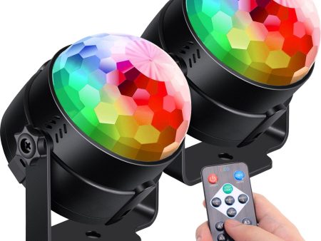 [2-Pack] Sound Activated Party Lights with Remote Control Dj Lighting, RGB Disco Ball Light, Strobe Lamp 7 Modes Stage Par Light For Cheap