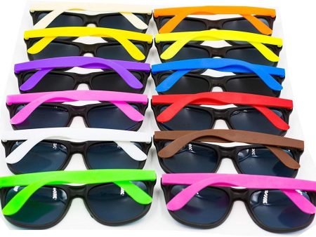 XKX 12PCS Neon 80 s Style Party Sunglasses With Dark Lens For Big Bang Party Online now