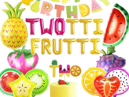 Twotti Frutti Birthday Decorations Balloons Twotti Fruity Second Fruit Pineapple Watermelon Summer Birthday Party Supplies Decorations by HEETON For Cheap