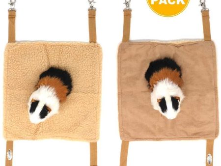 EONMIR 2Pack Guinea Pig Hammock, Small Animal Hanging Bed Toys fit Rats, Chinchilla, Pet Cage Accessories Cheap