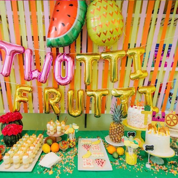 Twotti Frutti Birthday Decorations Balloons Twotti Fruity Second Fruit Pineapple Watermelon Summer Birthday Party Supplies Decorations by HEETON For Cheap