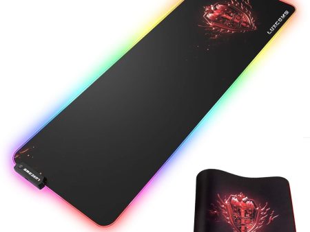 LED RGB Gaming Mouse Pad - 10 Light Modes Extended Computer Keyboard Mat with Durable Stitched Edges and Non-Slip Rubber Base, High-Performance Large Mouse Pad Optimized for Gamer 31.5X11.8X0.15Inch Online Sale