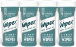 Wipex Natural Gym & Fitness Equipment Wipes for Personal Use - Lemongrass, Eucalyptus & Vinegar- Great for Yoga Mats, Pilates, Home Gym, Peloton, Spas - 4pk, 300 Wipes Online Sale