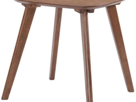 Emerald Home Simplicity Walnut Brown End Table with Curved Top And Round, Slanted Legs Online Sale