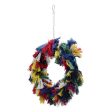 Borangs Bird Toys Parrot Shredding Toys Birds Cotton Preening Grooming Ropes Colorful Hanging Swing Snuggle Ring Toy Bird Cage Accessories for African Grey Cockatoos Conure Parakeet Quaker, 12 inch Supply