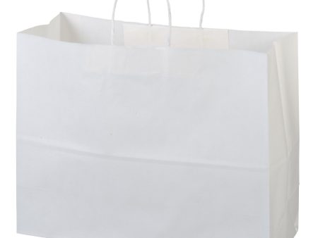 16 x6 x12  - 50 Pcs - Bagsource White Kraft Paper Bags, Shopping, Mechandise, Party, Gift Bags Sale