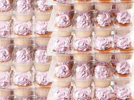 (12Pack x 12 Sets) STACK nGO Cupcake Carriers - High Tall Dome Clear Containers Thick Plastic Disposable Storage Boxes. Cup Cake Holders by Cakes of Eden Sale