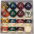 GSE Games & Sports Expert 2 1 4-Inch Professional Regulation Size Marble Swirl Style Billiards Pool Ball Complete Set on Sale