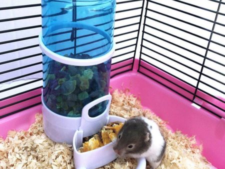 Cydnlive Automatic Pet Feeder, Hamster Hedgepig Rabbit Bird Small Animal Feeding Food Dispenser with Holder Sale