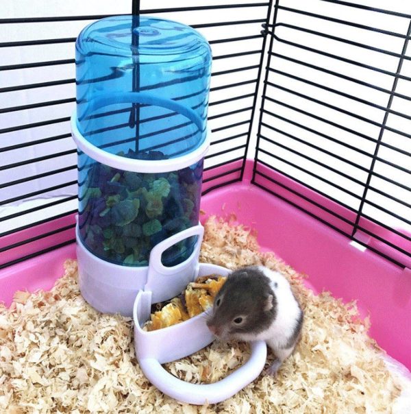 Cydnlive Automatic Pet Feeder, Hamster Hedgepig Rabbit Bird Small Animal Feeding Food Dispenser with Holder Sale