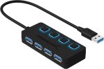 Sabrent 4-Port USB 3.0 Hub with Individual LED Power Switches (HB-UM43) Sale