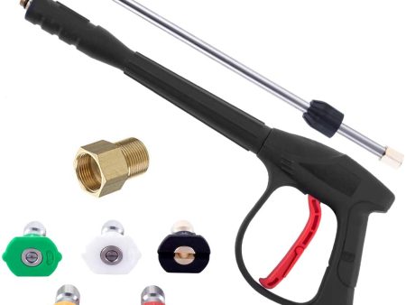 PP PROWESS PRO Pressure Washer Gun with Replacement Extension Wand, M22 Adapter kit, Quick Connect Fitting, 5 Nozzle Tips, 31 Inch, 4000 PSI Online now