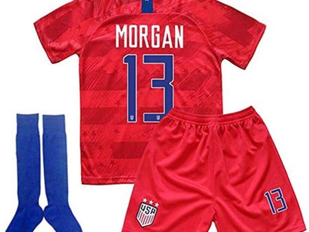 ALLSYY Alex Morgan #13 USA National Team 2019 2020 Season Kids Youth Sport T-Shirt & Shorts & Socks Online