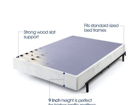 Zinus Walter 9 Inch High Profile Metal Smart Box Spring   Mattress Foundation   Wood Slat Support   Easy Assembly, Queen Discount