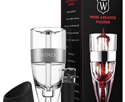 Wine Aerator Decanter With Free Bonus Vacuum Wine Stopper, Wine Aerator Pourer With Stand For Red White Wine by Newward For Discount