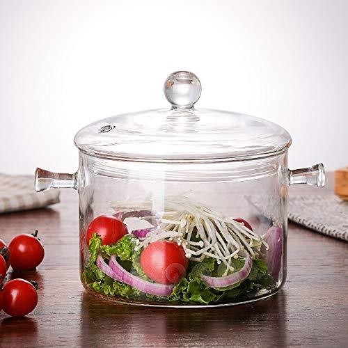 1.5L High Borosilicate Heat-resistant Glass Clear Pasta Instant Noodle Pot Pan Stew Cooker Baby Food Milk Sauce Hot Pot with Lid Mini Size Cookware Sale