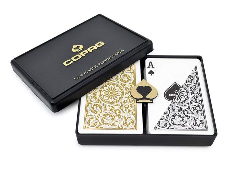 Copag Bridge Size Regular Index 1546 Playing Cards (Black Gold Setup) on Sale