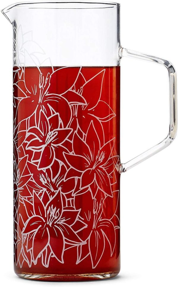 TeavanaPoinsettia Glass Pitcher For Discount