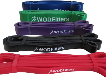 WODFitters Pull Up Assistance Bands - Stretch Resistance Band - Mobility Band - Powerlifting Bands, Durable Workout Exercise Bands - Single Band or Set on Sale