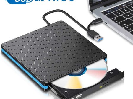 External DVD Drive, M WAY USB 3.0 Type C CD Drive, Dual Port DVD-RW Player, Portable Optical Burner Writer Rewriter, High Speed Data Transfer for Laptop Notebook Desktop PC MAC OS Windows 7 8 10 Fashion