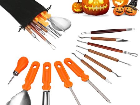 Luditek Halloween Pumpkin Carving Tools, Halloween Jack-O-Lanterns 11 Piece Professional Stainless Steel Pumpkin Carving Kit, Pumpkin Cutting Supplies Tools Kit for Adults Kids Online now