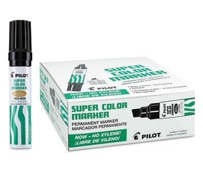 Pilot Pen Corporation of America : Jumbo Permanent Marker, Refillable, Chisel Point, Black -:- Sold as 2 Packs of - 1 -   - Total of 2 Each Supply