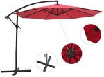 Nature s Blossom 10 Ft Cantilever Offset Patio Umbrella Outdoor Aluminum Hanging Umbrella with Crank and Air Vent, 8 Ribs, Taupe Fashion