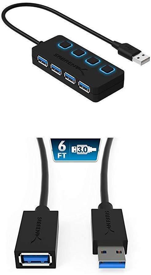 Sabrent 4-Port USB 3.0 Hub with Individual LED Power Switches (HB-UM43) Sale