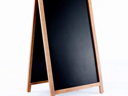 VersaChalk A Frame Sidewalk Chalkboard Sign with Rustic Wood Frame and Non Porous Magnetic Blackboard Surface Compatible - 24 x 42 Inches Hot on Sale