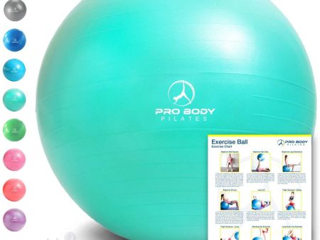 Exercise Ball - Professional Grade Anti-Burst Fitness, Balance Ball for Pilates, Yoga, Birthing, Stability Gym Workout Training and Physical Therapy Online Hot Sale