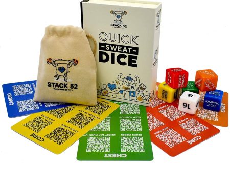 Stack 52 Quick Sweat Fitness Dice. Bodyweight Exercise Workout Game. Designed by a Military Fitness Expert. Video Instructions Included. No Equipment Needed. Burn Fat Build Muscle. Discount