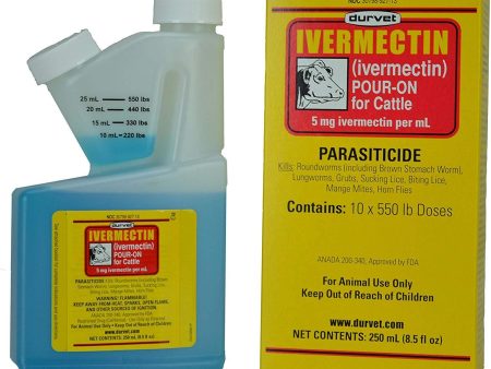 Durvet Ivermectin Pour On Dewormer 250mL Online Sale