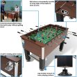 Sunnydaze 55-Inch Faux Wood Foosball Table with Folding Drink Holders, Sports Arcade Soccer for Game Room Online now