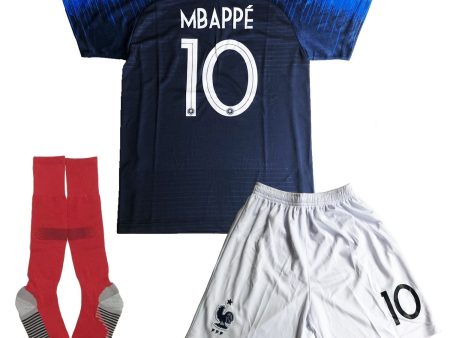 GLL SPORT New 2018#10 MBAPPE Home Kids Shirt Soccer Football Jersey Shorts Socks Youth Sports Kit Online