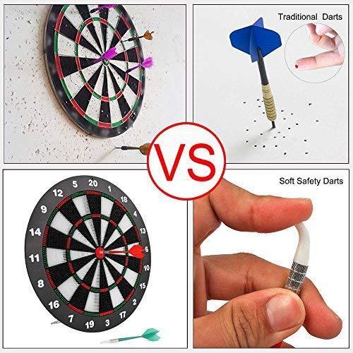 Ylovetoys Dart Board Soft Tip Safety Kids Dart Board Set Boys Toys Gifts, 16.4 inch Rubber Dartboard with 9 Soft Tip Safe Darts Great Game for Office and Family Leisure Sport Discount