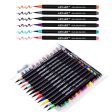 Watercolor Real Brush Pens Set, 24 Vibrant Markers with 1 Refillable Water Brush Pen for Artists and Beginner, Flexible Brushes Tip for Calligraphy Lettering Coloring Hand Writing Sketching Sale