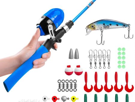 Kids Fishing Pole,Telescopic Fishing Rod and Reel Combos with Spincast Fishing Reel and String with Fishing Line Cheap