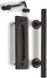 MJC & Company - 12  Square Modern Sliding Barn Door Handle Pull Flush Combo and Privacy Lock - Indoor Outdoor Hardware Set - Black Powder Coated Steel for Bedroom, Bathroom, Closet, Shed, or Gate on Sale