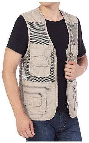 Men s Safari Fishing Hunting Mesh Vest Photography Work Multi-Pockets Outdoors Travel Journalist s Jacket Online