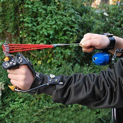 Obert Fishing Reel Slingshot Catapult with Hunting Fish Fishing Broadheads Wristband with Rubber Bands with Slingshot Bag on Sale