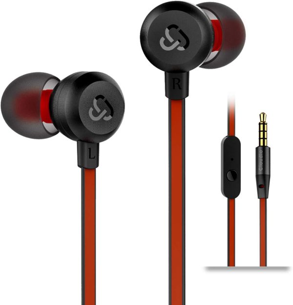 Earphones Cloudio J1 Noise Cancelling Earbuds in Ear Headphones with Microphone Noise Isolating Earbuds Sports Headphones Super Bass Earbuds for iPhone Android Phone iPad Tablet Laptop(Black) For Discount