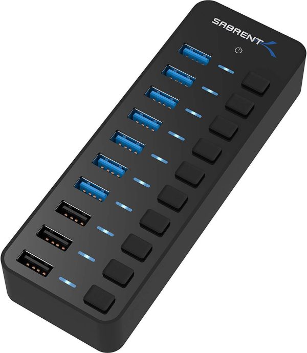 Sabrent 4-Port USB 3.0 Hub with Individual LED Power Switches (HB-UM43) Sale